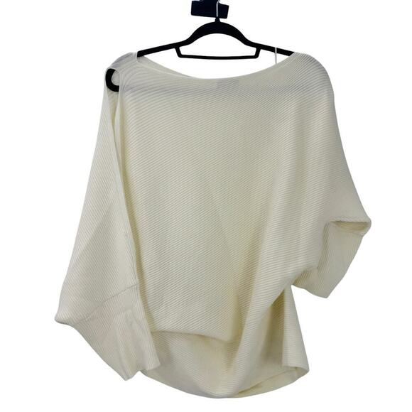 Reiss Asymmetric Drape Knitted Pullover Lorna Top Mink Ivory Size XS NWT - Picture 8 of 11